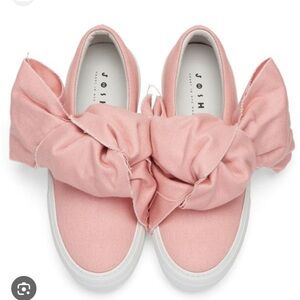 JOSHUA SANDERS SS Denim Bow Slip On Platform Pink Sneakers Size 6 NEW $650 MRSP